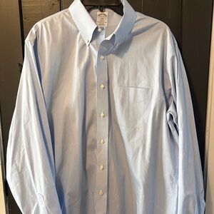 Brooks Brothers Regent Fit All Cotton Houndstooth Pattern Blue Men's Shirt